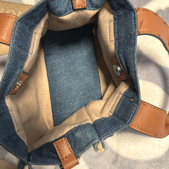 EUC True Religion Leather Handles & Crossbody Adjustable Strap Mini Bag - Picture 5 of 6